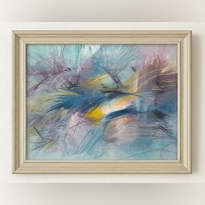 🎨 Original Framed Russian Modern Abstract Painting – 16”x13” – Wall Decor 🎨